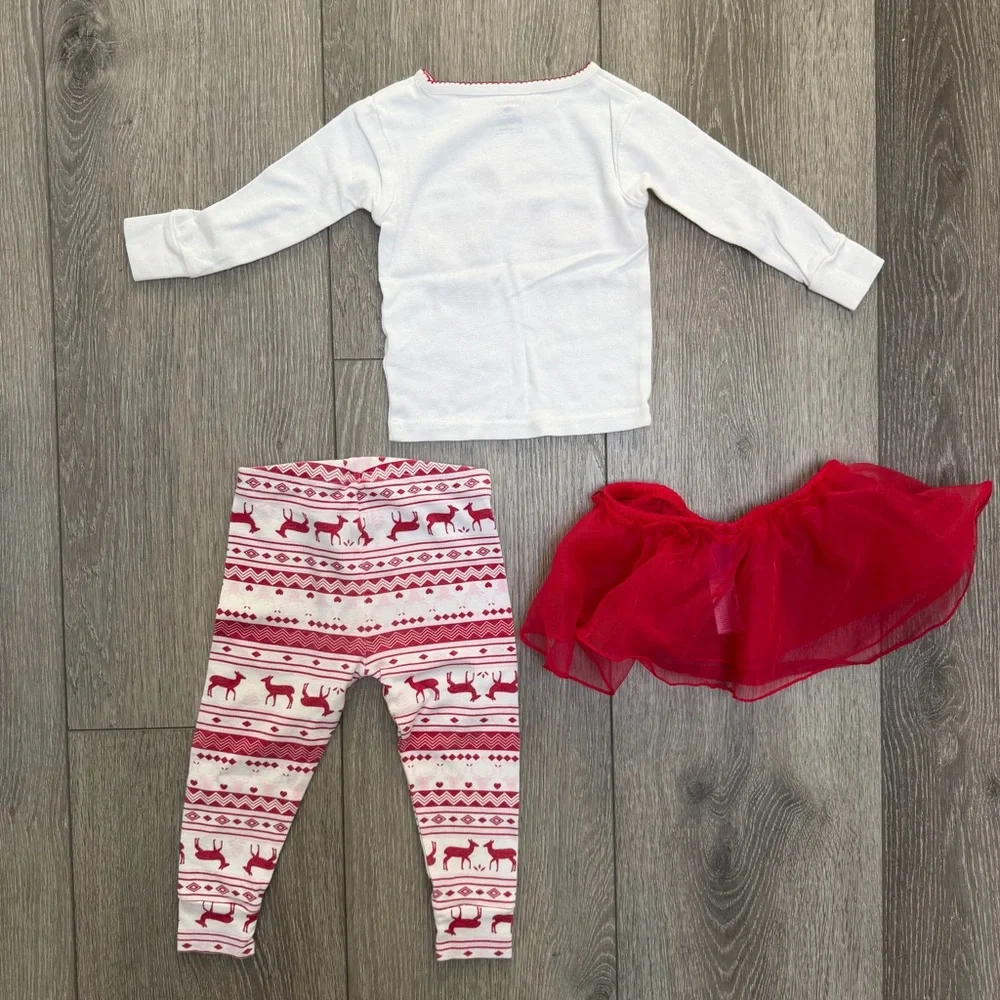 CARTERS 3PC CHRISTMAS HOLIDAY SNUG FIT LONG SLEEVE AND PANTS PJ SET 18MO